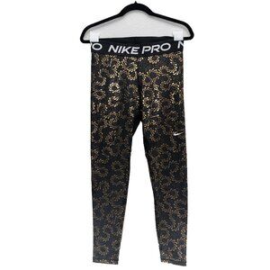 Nike Pro Training Leggings - Black & Gold, Size M